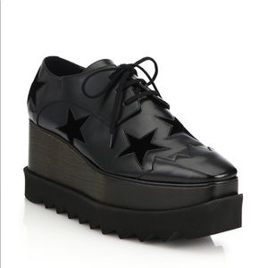 Black velvet star Stella McCartney platform shoes